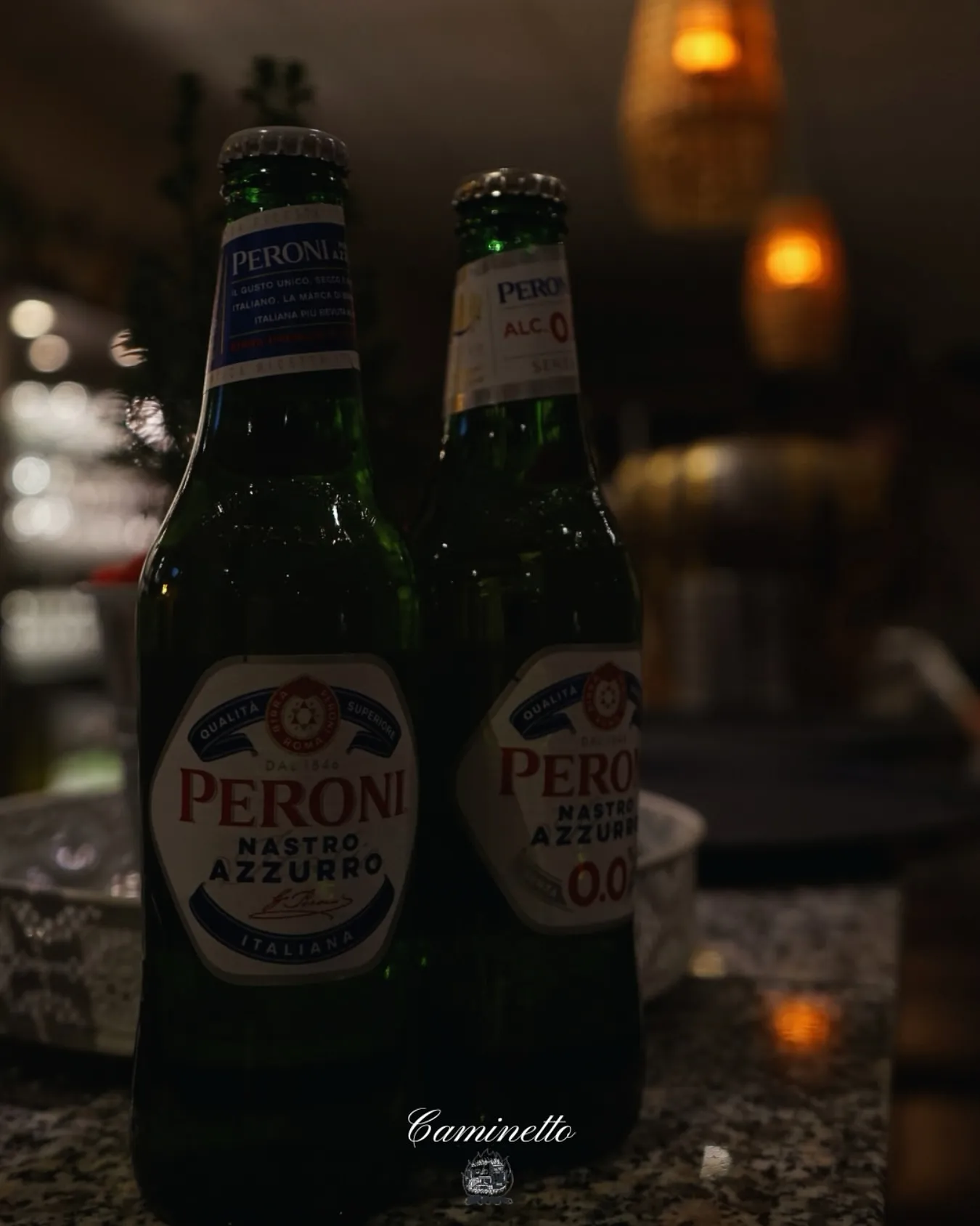 Kühles italienisches Bier, Peroni.